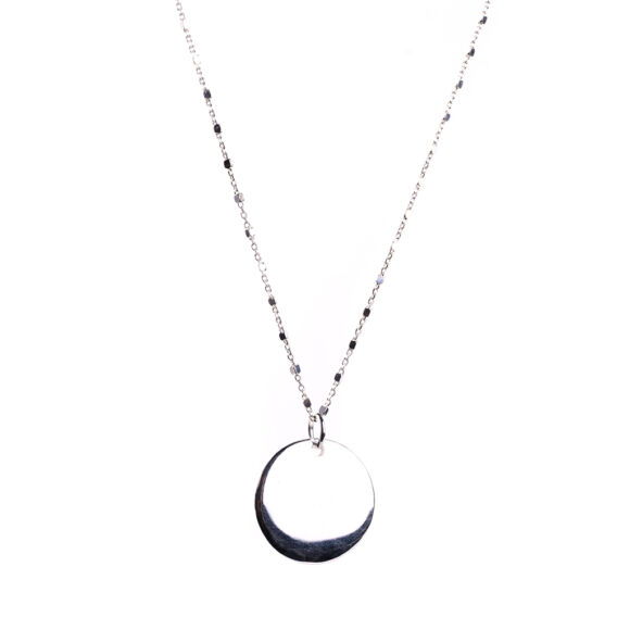 Collier ou sautoir en Argent 925 avec médaille bombée-Amedaillo