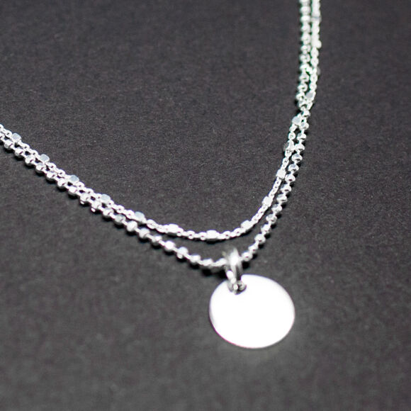 Collier deux chaînes en Argent 925 et médaille-Aurel – Image 4
