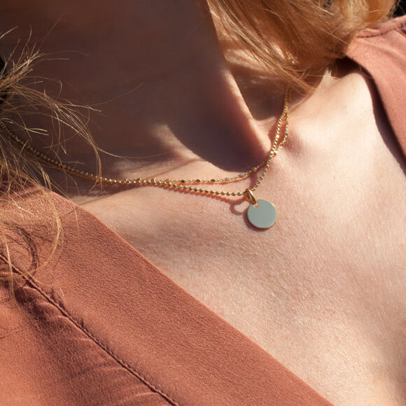 Collier en Argent doré deux chaînes-Paurel – Image 4