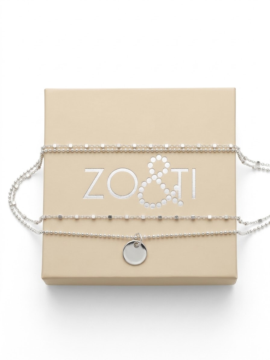 Collier deux chaînes en Argent 925 et médaille-Aurel