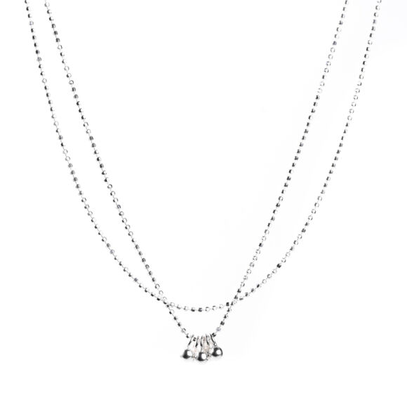 collier court emma deux chaines argent