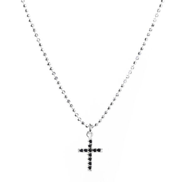 collier croix zircon sur chaine argent Chris