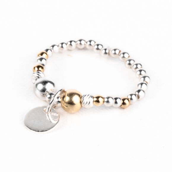 Bague élastique avec médaille en Argent 925- BEA