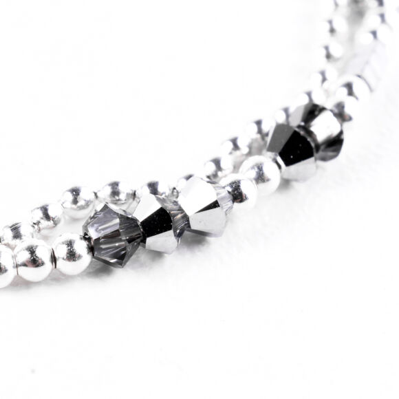 Bracelet double en Argent 925 et cristaux-Camille – Image 4