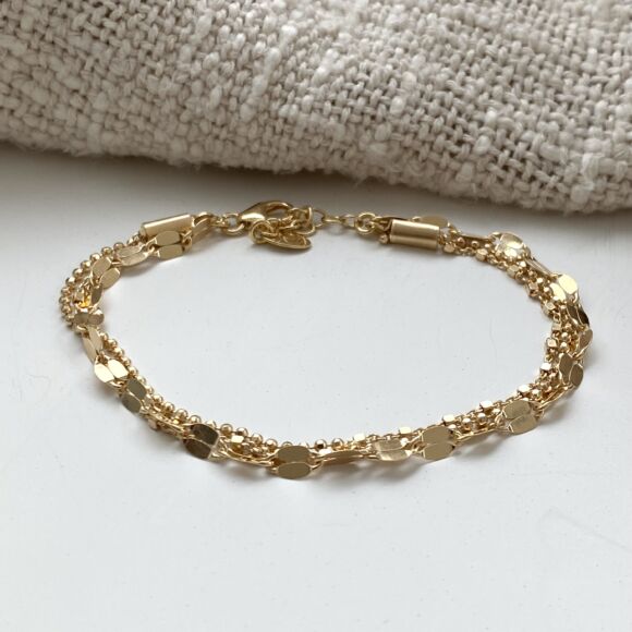 Bracelet multi-chaines en Argent 925 doré-Cobra – Image 3