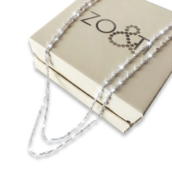 Collier double chaine maille cube- Cléo