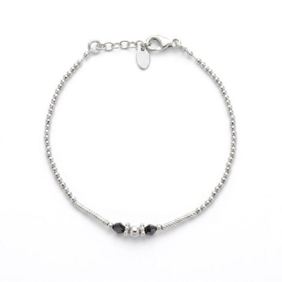 Bracelet perlé en Argent 925 avec cristaux-Fleur