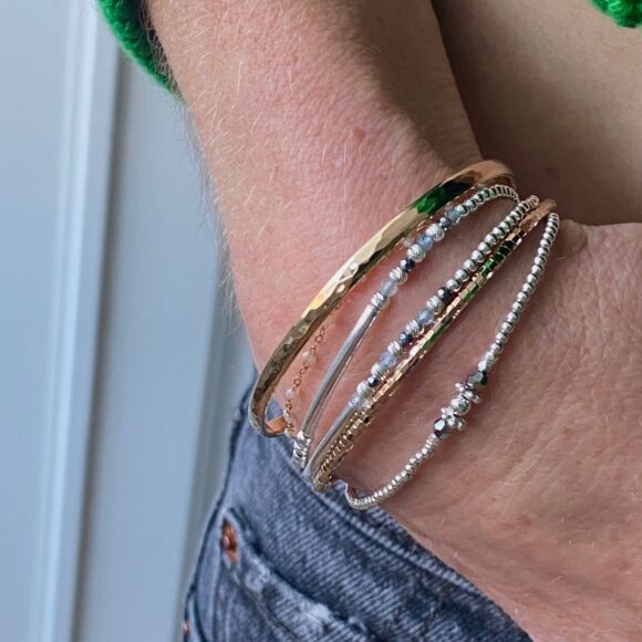 Bracelet perlé en Argent 925 avec cristaux-Fleur – Image 3