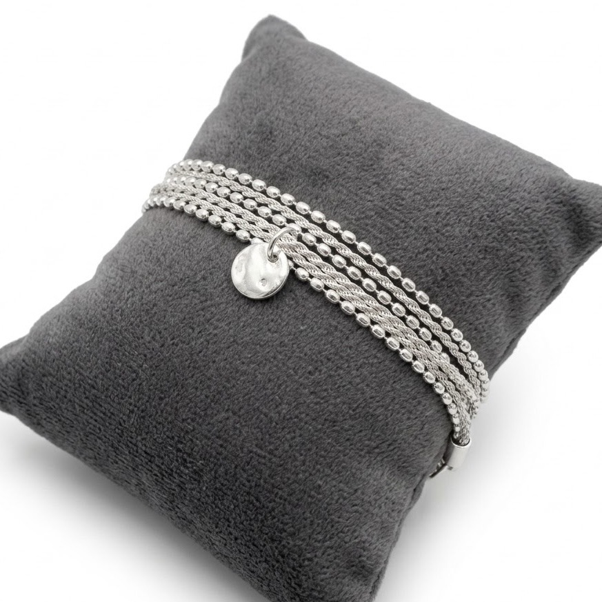 Bracelet triple tour en Argent 925 ou collier -Zoé – Image 3