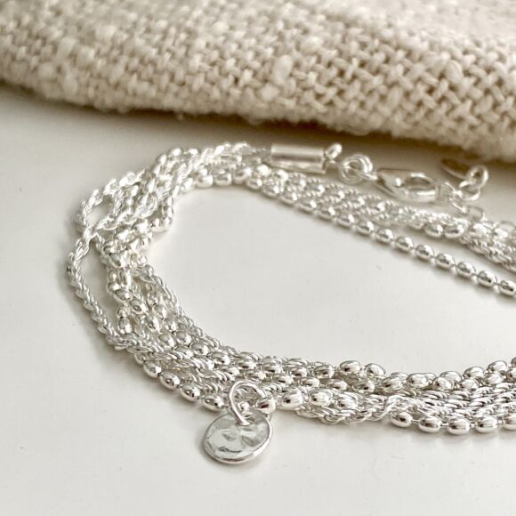 Bracelet triple tour en Argent 925 ou collier -Zoé – Image 2