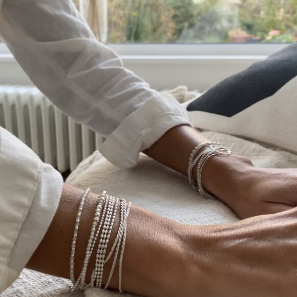 Bracelet triple tour en Argent 925 ou collier -Zoé – Image 3