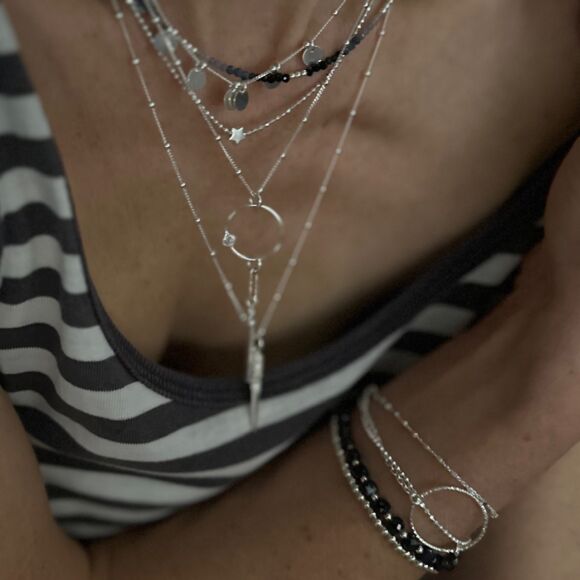 Bracelet Cercle / Anneau En Argent 925 Sterling - Fait Main - Neuf - Idée Cadeau