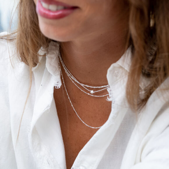 Collier ras du cou en Argent 925 avec pendentif étoile-Valentine