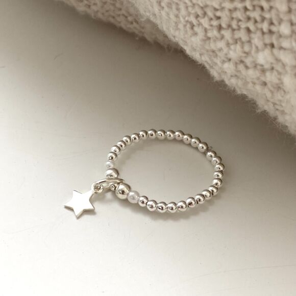 Bague élastique en Argent 925 avec breloque étoile-Stella – Image 3