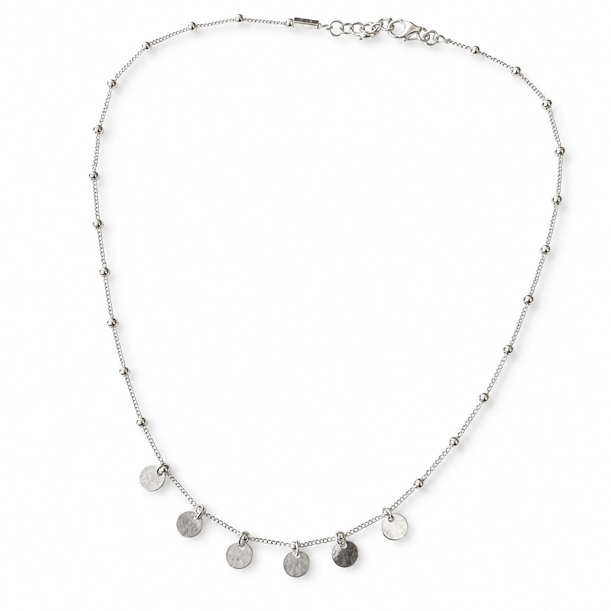 Collier ras du cou multi médailles en Argent 925-Mea