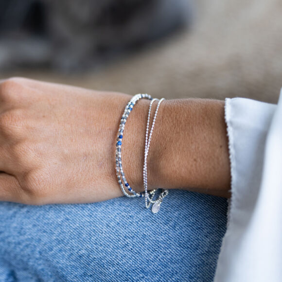 Bracelet perles, cristaux et chaîne en Argent 925 - Raph – Image 4