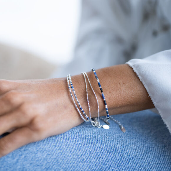 Bracelet perles, cristaux et chaîne en Argent 925 - Raph – Image 2