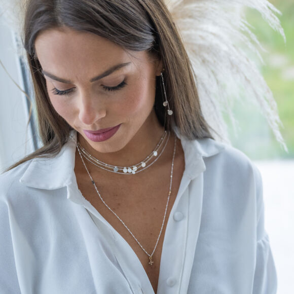 Collier ras du cou multi médailles en Argent 925-Mea – Image 3