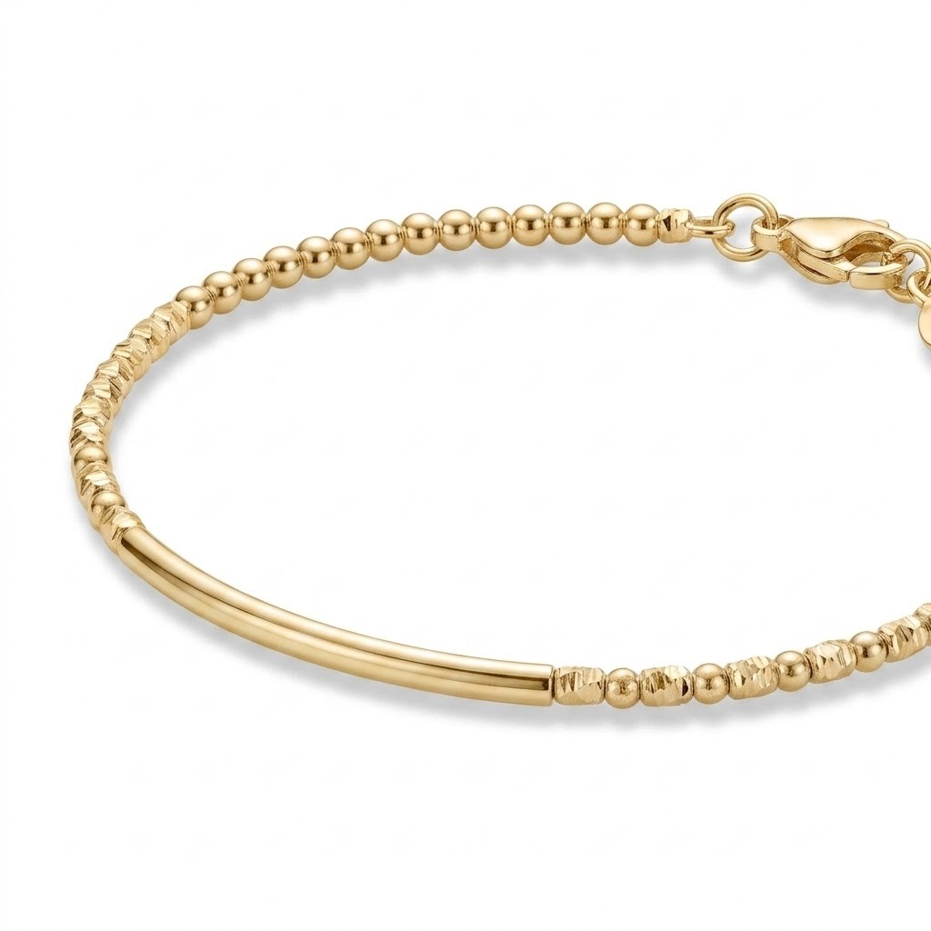 Bracelet tube en Argent 925 ou Argent doré - Jeanne – Image 5