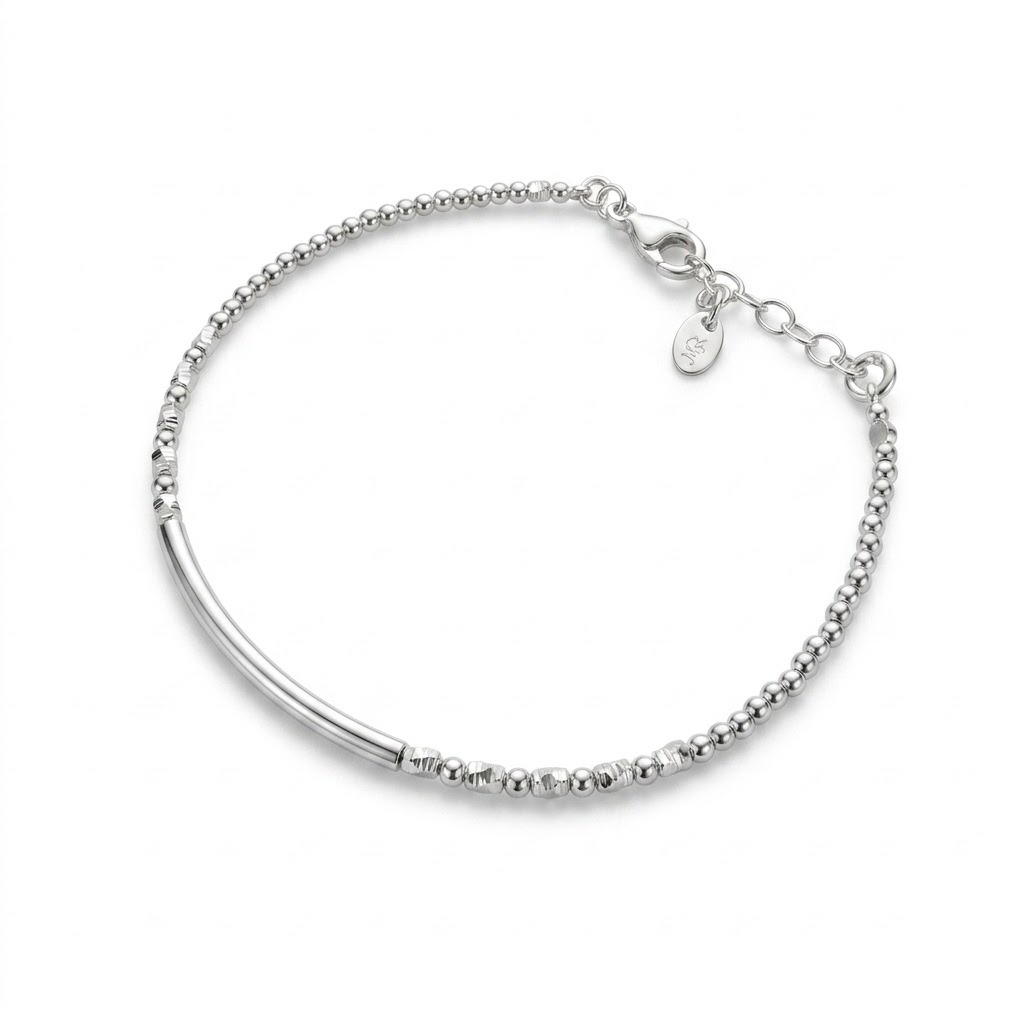 Bracelet tube en Argent 925 ou Argent doré - Jeanne – Image 4