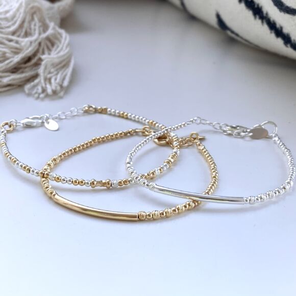 Bracelet tube en Argent 925 ou Argent doré - Jeanne – Image 5