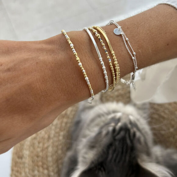Bracelet tube en Argent 925 ou Argent doré - Jeanne – Image 4