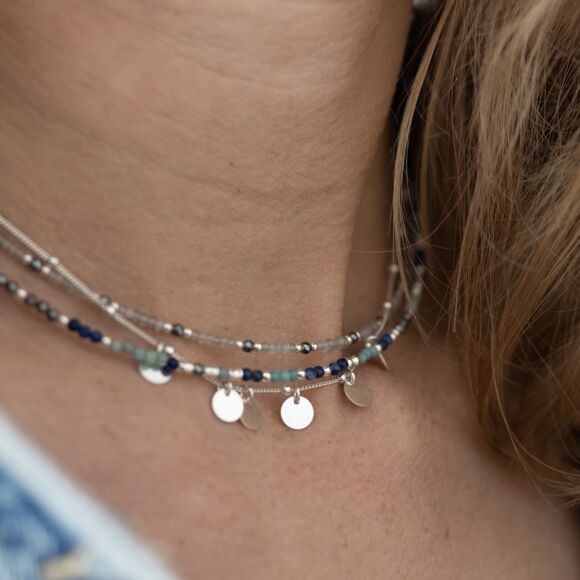 Collier court en labradorite et Argent 925-Naia – Image 3