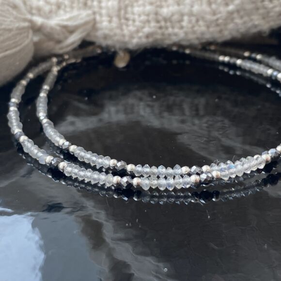Collier court en labradorite et Argent 925-Naia – Image 2