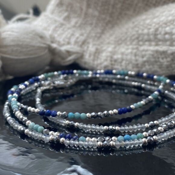 Collier court en labradorite et Argent 925-Naia – Image 4