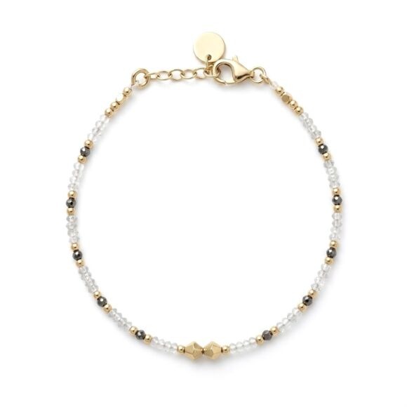 Bracelet perles en Argent doré et Labradorite - Ora