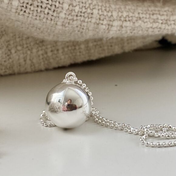 Collier en Argent 925 avec pendentif boule XXL-Magicball – Image 2