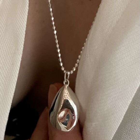 Collier long et pendentif en Argent massif - Audace