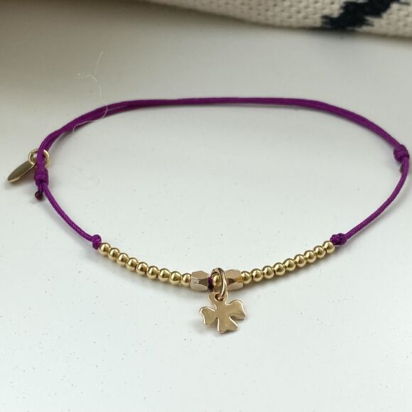 Bracelet en Argent doré et breloque sur cordon-Rio – Image 2