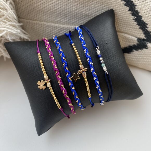 Bracelet en Argent doré et breloque sur cordon-Rio – Image 3