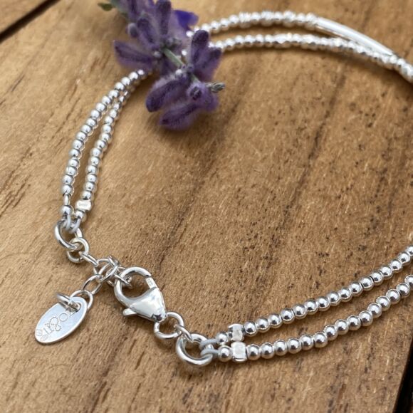 Bracelet double en perles et tube lisse - Romane – Image 5