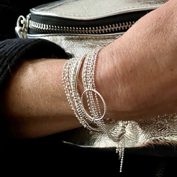 Bracelet double en perles et tube lisse - Romane – Image 2