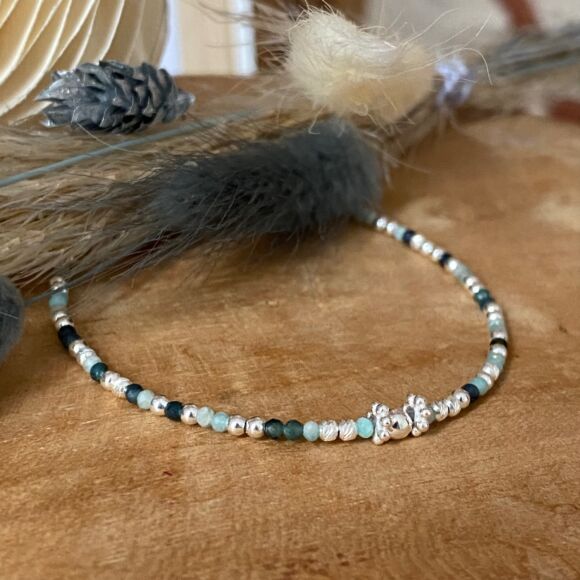 Bracelet en Argent, tourmaline et Amazonite Pietra – Image 4