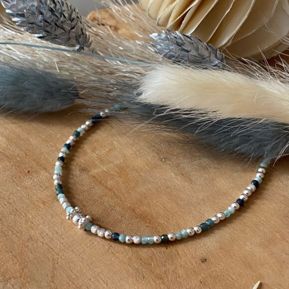 Bracelet en Argent, tourmaline et Amazonite Pietra – Image 3