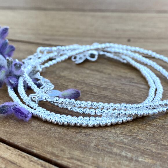 Bracelet perles facettes en Argent 925 - Audrey