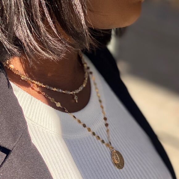 Collier double médailles en Argent doré - TIKA – Image 4