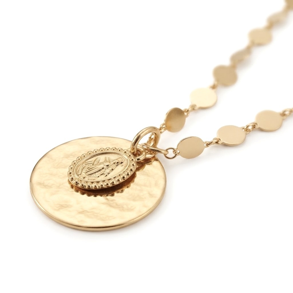 Collier double médailles en Argent doré - TIKA