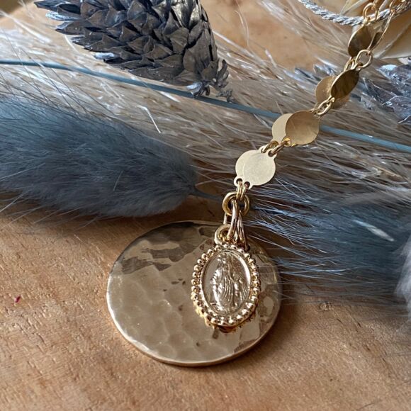 Collier double médailles en Argent doré - TIKA – Image 3