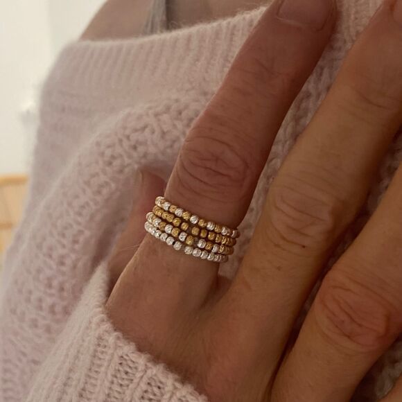 Bague élastique perles en Argent - Andréa – Image 3