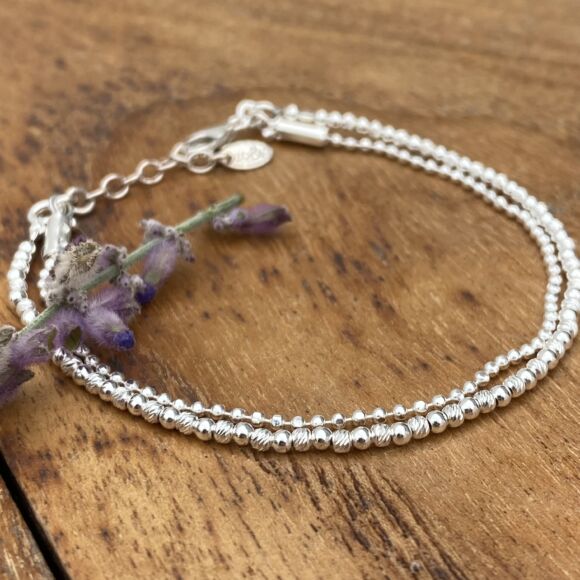 Bracelet double perles en Argent - Lisa