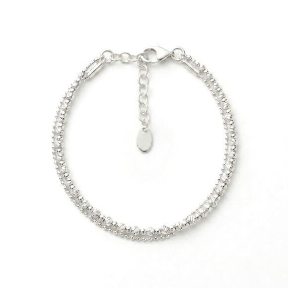 Bracelet double perles en Argent - Lisa