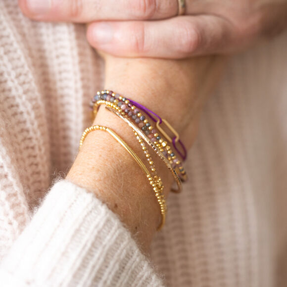 Bracelet en rubis et saphir rouges et Argent doré-Sarah – Image 2