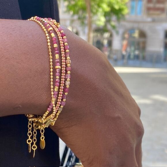 Bracelet en pierres naturelles et Argent doré-Sophie – Image 6