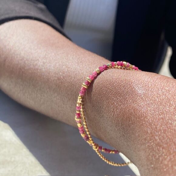 Bracelet en pierres naturelles et Argent doré-Sophie