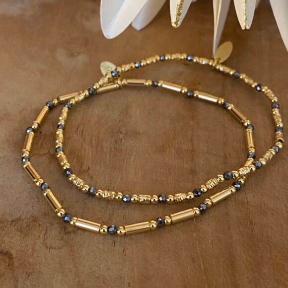 Bracelet élastique en Argent doré - Elle – Image 4