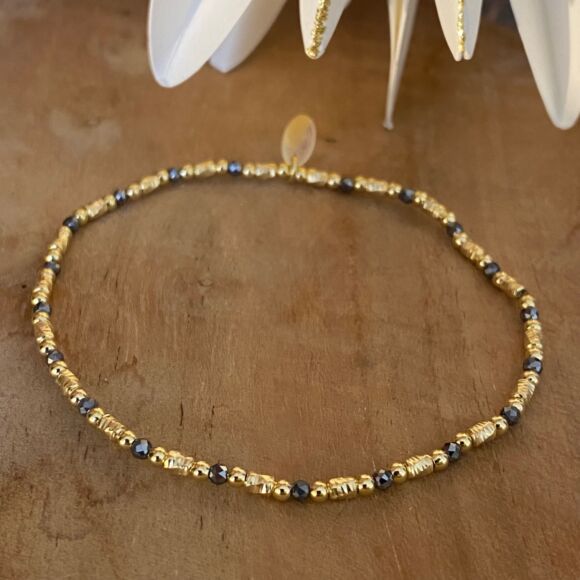 Bracelet élastique en Argent doré - Elle